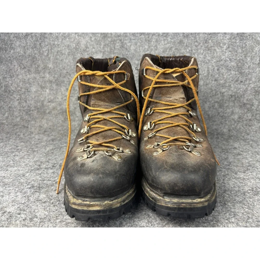 Vtg Raichle Mountaineering Hiking Boots Mens 8 Brown Leather Made in Italy